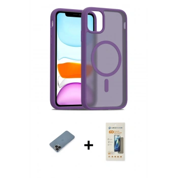 MARSİLYAN™- iPhone 11 Pro Max Kılıf Siluet Minimal Prime - Siyah 6D Mat Seramik Hayalet Nano Ekran Koruyucu + Metal Kamera Lens Koruma Cam - SH