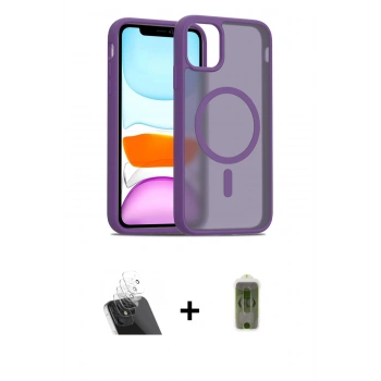 MARSİLYAN™- iPhone 11 Pro Max Kılıf Siluet Minimal Prime - Siyah Joko Magic 5D Hayalet Cam + Kamera Lens Koruma Cam - SF