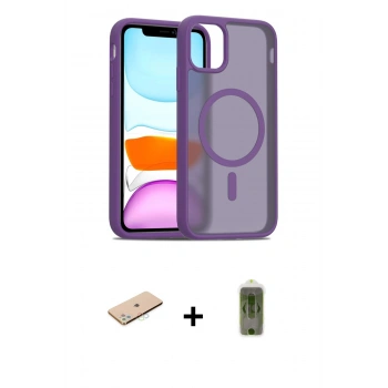 MARSİLYAN™- iPhone 11 Pro Max Kılıf Siluet Minimal Prime - Siyah Joko Magic 5D Hayalet Cam + Renkli Kamera Lens Koruma Cam - MI