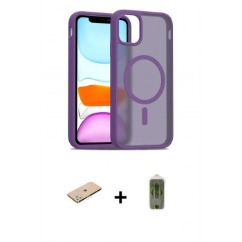MARSİLYAN™- iPhone 11 Pro Max Kılıf Siluet Minimal Prime - Siyah Joko Magic 5D Hayalet Cam + Renkli Kamera Lens Koruma Cam - YL
