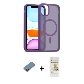 MARSİLYAN™- iPhone 11 Pro Max Kılıf Siluet Minimal Prime - Siyah Mat Seramik Nano Ekran Koruyucu + Metal Kamera Lens Koruma Cam - GD