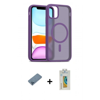 MARSİLYAN™- iPhone 11 Pro Max Kılıf Siluet Minimal Prime - Siyah Polymer Nano Ekran Koruyucu + Shine Kamera Lens Koruma Cam - MI