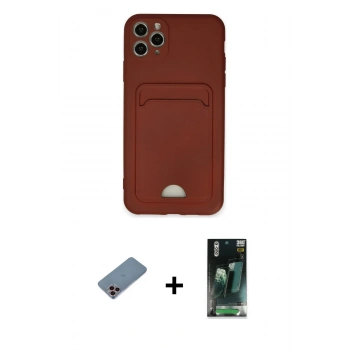 MARSİLYAN™- iPhone 11 Pro Max Kılıf Vadi Çizgi Prime - Şeffaf 360 Full Body Arka Koruyucu + Shine Kamera Lens Koruma Cam - PE