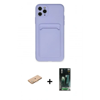 MARSİLYAN™- iPhone 11 Pro Max Kılıf Vadi Çizgi Prime - Şeffaf 360 Full Body Arka Koruyucu + Renkli Kamera Lens Koruma Cam - TU