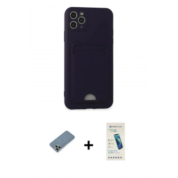 MARSİLYAN™- iPhone 11 Pro Max Kılıf Vadi Çizgi Prime - Şeffaf Pasifik Cam Ekran Koruyucu + Metal Kamera Lens Koruma Cam - AKYL