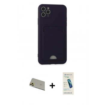 MARSİLYAN™- iPhone 11 Pro Max Kılıf Vadi Çizgi Prime - Şeffaf Pasifik Cam Ekran Koruyucu + Rainbow Kamera Lens Koruma Cam - GD