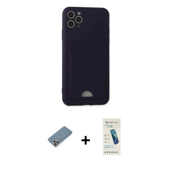 MARSİLYAN™- iPhone 11 Pro Max Kılıf Vadi Çizgi Prime - Şeffaf Pasifik Cam Ekran Koruyucu + Metal Kamera Lens Koruma Cam - GS