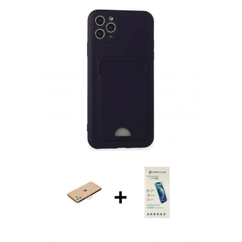 MARSİLYAN™- iPhone 11 Pro Max Kılıf Vadi Çizgi Prime - Şeffaf Pasifik Cam Ekran Koruyucu + Renkli Kamera Lens Koruma Cam - PE