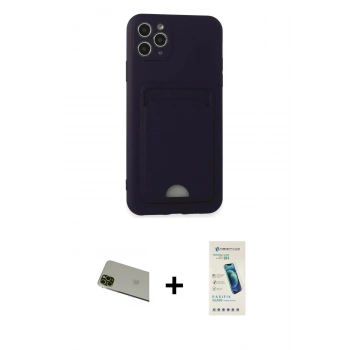 MARSİLYAN™- iPhone 11 Pro Max Kılıf Vadi Çizgi Prime - Şeffaf Pasifik Cam Ekran Koruyucu + Rainbow Kamera Lens Koruma Cam - YL