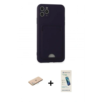 MARSİLYAN™- iPhone 11 Pro Max Kılıf Vadi Çizgi Prime - Şeffaf Pasifik Cam Ekran Koruyucu + Renkli Kamera Lens Koruma Cam - MI