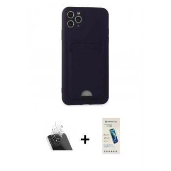 MARSİLYAN™- iPhone 11 Pro Max Kılıf Vadi Çizgi Prime - Şeffaf Pasifik Cam Ekran Koruyucu + Kamera Lens Koruma Cam - SF
