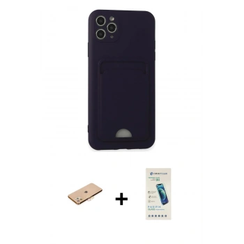 MARSİLYAN™- iPhone 11 Pro Max Kılıf Vadi Çizgi Prime - Şeffaf Pasifik Cam Ekran Koruyucu + Renkli Kamera Lens Koruma Cam - TU