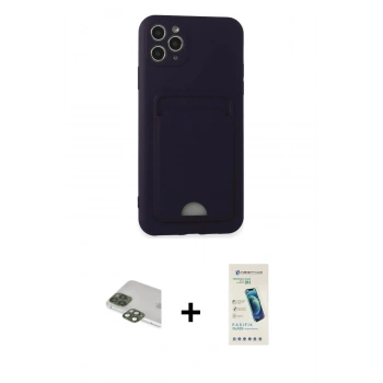 MARSİLYAN™- iPhone 11 Pro Max Kılıf Vadi Çizgi Prime - Şeffaf Pasifik Cam Ekran Koruyucu + Pers Alüminyum Kamera Lens - YL