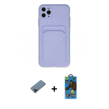 MARSİLYAN™- iPhone 11 Pro Max Kılıf Vadi Çizgi Prime - Siyah 18D Cam Ekran Koruyucu + Shine Kamera Lens Koruma Cam - SH