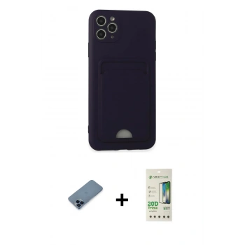 MARSİLYAN™- iPhone 11 Pro Max Kılıf Vadi Çizgi Prime - Siyah 20D Premium Cam Ekran Koruyucu + Metal Kamera Lens Koruma Cam - MI