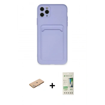MARSİLYAN™- iPhone 11 Pro Max Kılıf Vadi Çizgi Prime - Siyah 20D Premium Cam Ekran Koruyucu + Renkli Kamera Lens Koruma Cam - PE