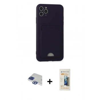 MARSİLYAN™- iPhone 11 Pro Max Kılıf Vadi Çizgi Prime - Siyah 6D Mat Seramik Hayalet Nano Ekran Koruyucu + Pers Alüminyum Kamera Lens - LT