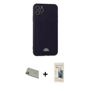 MARSİLYAN™- iPhone 11 Pro Max Kılıf Vadi Çizgi Prime - Siyah 6D Mat Seramik Hayalet Nano Ekran Koruyucu + Rainbow Kamera Lens Koruma Cam - GD