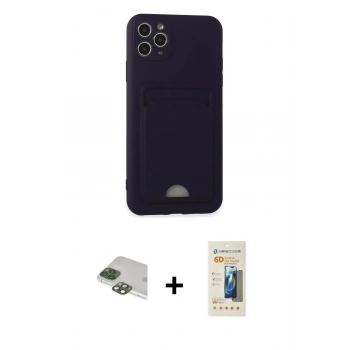 MARSİLYAN™- iPhone 11 Pro Max Kılıf Vadi Çizgi Prime - Siyah 6D Mat Seramik Hayalet Nano Ekran Koruyucu + Pers Alüminyum Kamera Lens - YL