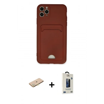 MARSİLYAN™- iPhone 11 Pro Max Kılıf Vadi Çizgi Prime - Siyah Bilvis Hayalet Cam Ekran Koruyucu + Renkli Kamera Lens Koruma Cam - SI