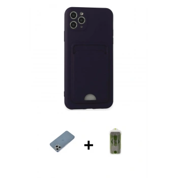 MARSİLYAN™- iPhone 11 Pro Max Kılıf Vadi Çizgi Prime - Siyah Joko Magic 5D Hayalet Cam + Shine Kamera Lens Koruma Cam - GS