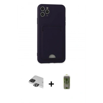 MARSİLYAN™- iPhone 11 Pro Max Kılıf Vadi Çizgi Prime - Siyah Joko Magic 5D Hayalet Cam + Pers Alüminyum Kamera Lens - SH