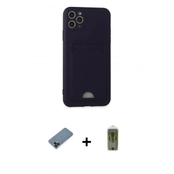 MARSİLYAN™- iPhone 11 Pro Max Kılıf Vadi Çizgi Prime - Siyah Joko Magic 5D Hayalet Cam + Metal Kamera Lens Koruma Cam - SH