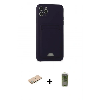 MARSİLYAN™- iPhone 11 Pro Max Kılıf Vadi Çizgi Prime - Siyah Joko Magic 5D Hayalet Cam + Renkli Kamera Lens Koruma Cam - YL