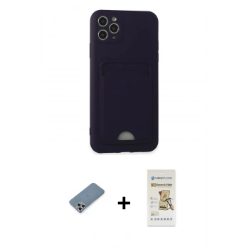 MARSİLYAN™- iPhone 11 Pro Max Kılıf Vadi Çizgi Prime - Siyah Mat Seramik Nano Ekran Koruyucu + Metal Kamera Lens Koruma Cam - GS