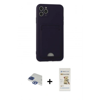 MARSİLYAN™- iPhone 11 Pro Max Kılıf Vadi Çizgi Prime - Siyah Mat Seramik Nano Ekran Koruyucu + Pers Alüminyum Kamera Lens - LT