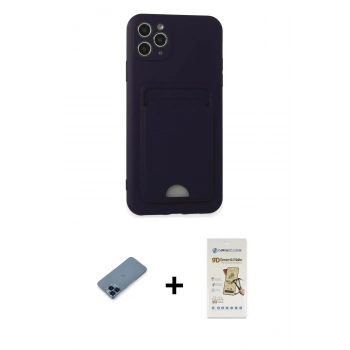 MARSİLYAN™- iPhone 11 Pro Max Kılıf Vadi Çizgi Prime - Siyah Mat Seramik Nano Ekran Koruyucu + Metal Kamera Lens Koruma Cam - MI
