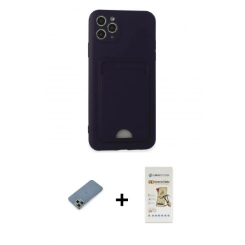 MARSİLYAN™- iPhone 11 Pro Max Kılıf Vadi Çizgi Prime - Siyah Mat Seramik Nano Ekran Koruyucu + Metal Kamera Lens Koruma Cam - AKYL