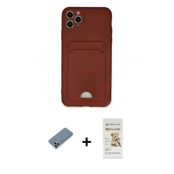 MARSİLYAN™- iPhone 11 Pro Max Kılıf Vadi Çizgi Prime - Siyah Mat Seramik Nano Ekran Koruyucu + Metal Kamera Lens Koruma Cam - MR