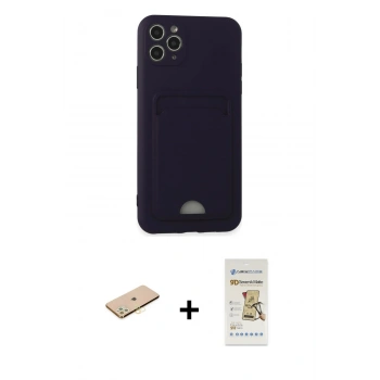 MARSİLYAN™- iPhone 11 Pro Max Kılıf Vadi Çizgi Prime - Siyah Mat Seramik Nano Ekran Koruyucu + Renkli Kamera Lens Koruma Cam - SI