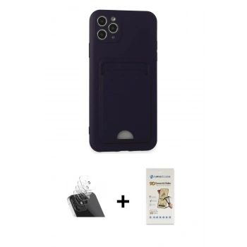 MARSİLYAN™- iPhone 11 Pro Max Kılıf Vadi Çizgi Prime - Siyah Mat Seramik Nano Ekran Koruyucu + Kamera Lens Koruma Cam - SF