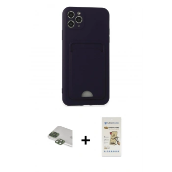 MARSİLYAN™- iPhone 11 Pro Max Kılıf Vadi Çizgi Prime - Siyah Mat Seramik Nano Ekran Koruyucu + Pers Alüminyum Kamera Lens - YL