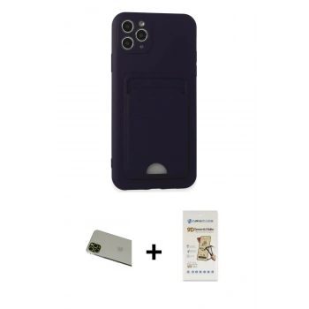MARSİLYAN™- iPhone 11 Pro Max Kılıf Vadi Çizgi Prime - Siyah Mat Seramik Nano Ekran Koruyucu + Rainbow Kamera Lens Koruma Cam - YL