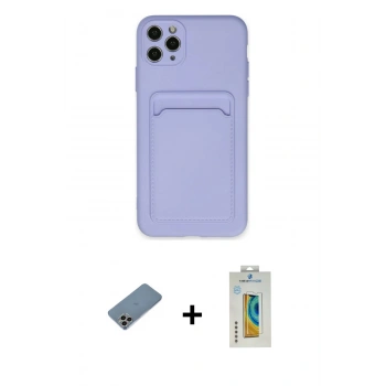 MARSİLYAN™- iPhone 11 Pro Max Kılıf Vadi Çizgi Prime - Siyah Polymer Nano Ekran Koruyucu + Shine Kamera Lens Koruma Cam - GI