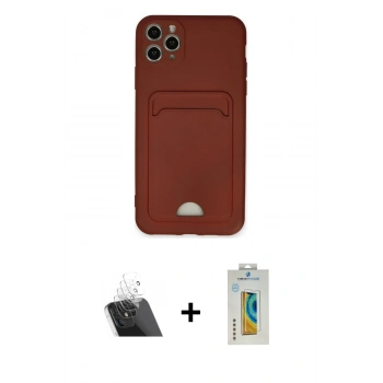 MARSİLYAN™- iPhone 11 Pro Max Kılıf Vadi Çizgi Prime - Siyah Polymer Nano Ekran Koruyucu + Kamera Lens Koruma Cam - SF