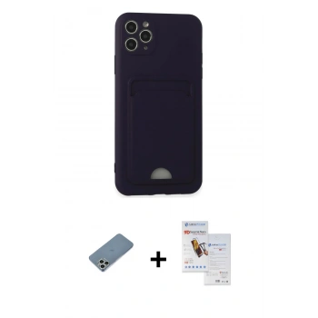 MARSİLYAN™- iPhone 11 Pro Max Kılıf Vadi Çizgi Prime - Siyah Seramik Nano Ekran Koruyucu + Shine Kamera Lens Koruma Cam - GS