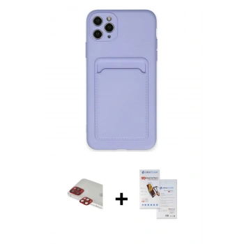 MARSİLYAN™- iPhone 11 Pro Max Kılıf Vadi Çizgi Prime - Siyah Seramik Nano Ekran Koruyucu + Pers Alüminyum Kamera Lens - KI