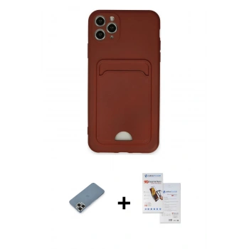MARSİLYAN™- iPhone 11 Pro Max Kılıf Vadi Çizgi Prime - Siyah Seramik Nano Ekran Koruyucu + Metal Kamera Lens Koruma Cam - GD