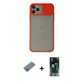 MARSİLYAN™- iPhone 11 Pro Max Kılıf Vadi Çizgi - Şeffaf 360 Full Body Arka Koruyucu + Shine Kamera Lens Koruma Cam - SABE