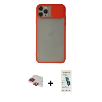 MARSİLYAN™- iPhone 11 Pro Max Kılıf Vadi Çizgi - Şeffaf Pasifik Cam Ekran Koruyucu + Pers Alüminyum Kamera Lens - KI
