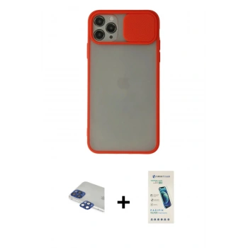 MARSİLYAN™- iPhone 11 Pro Max Kılıf Vadi Çizgi - Şeffaf Pasifik Cam Ekran Koruyucu + Pers Alüminyum Kamera Lens - LT