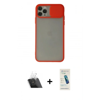 MARSİLYAN™- iPhone 11 Pro Max Kılıf Vadi Çizgi - Şeffaf Pasifik Cam Ekran Koruyucu + Kamera Lens Koruma Cam - SF