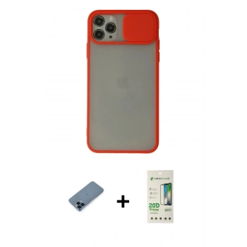MARSİLYAN™- iPhone 11 Pro Max Kılıf Vadi Çizgi - Siyah 20D Premium Cam Ekran Koruyucu + Metal Kamera Lens Koruma Cam - MI