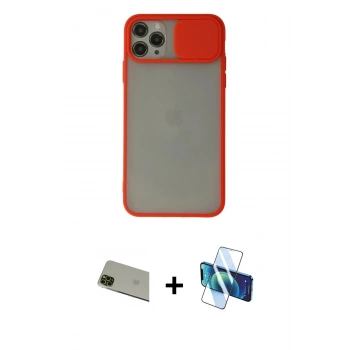MARSİLYAN™- iPhone 11 Pro Max Kılıf Vadi Çizgi - Siyah 3D Antistatik Seramik Nano Ekran Koruyucu + Rainbow Kamera Lens Koruma Cam - YL