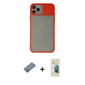MARSİLYAN™- iPhone 11 Pro Max Kılıf Vadi Çizgi - Siyah 6D Mat Seramik Hayalet Nano Ekran Koruyucu + Metal Kamera Lens Koruma Cam - AKYL