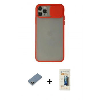 MARSİLYAN™- iPhone 11 Pro Max Kılıf Vadi Çizgi - Siyah 6D Mat Seramik Hayalet Nano Ekran Koruyucu + Metal Kamera Lens Koruma Cam - GD